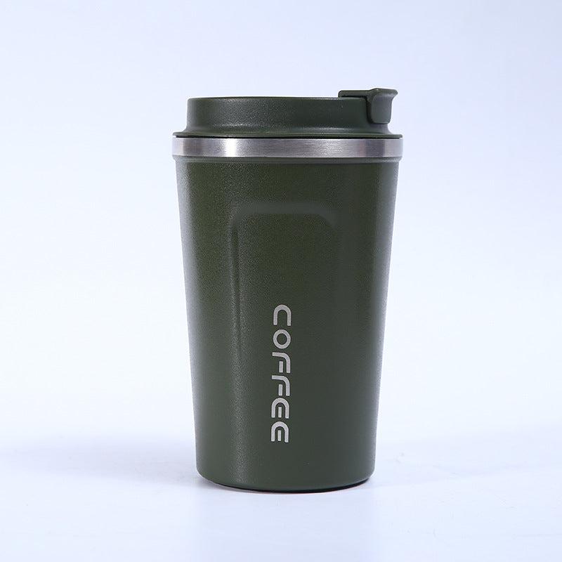 New 304 Stainless Steel Second Generation Coffee Cup Car Fashion Accompanying Cup Spray Plastic Silicone Sleeve Thermos Cup Wholesale