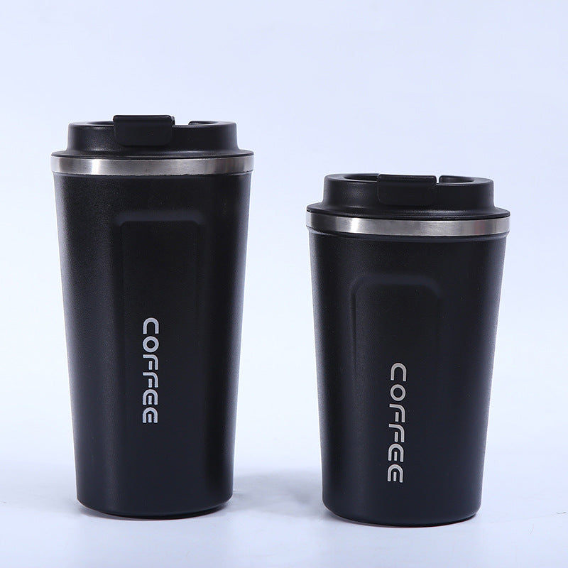 New 304 Stainless Steel Second Generation Coffee Cup Car Fashion Accompanying Cup Spray Plastic Silicone Sleeve Thermos Cup Wholesale