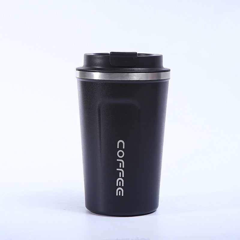 New 304 Stainless Steel Second Generation Coffee Cup Car Fashion Accompanying Cup Spray Plastic Silicone Sleeve Thermos Cup Wholesale