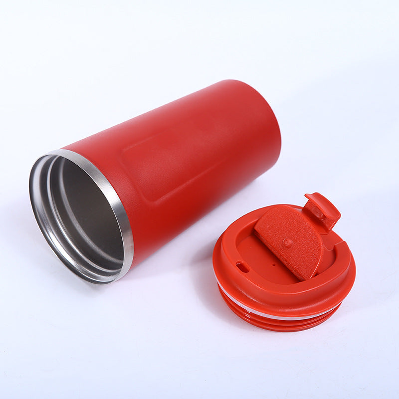 New 304 Stainless Steel Second Generation Coffee Cup Car Fashion Accompanying Cup Spray Plastic Silicone Sleeve Thermos Cup Wholesale