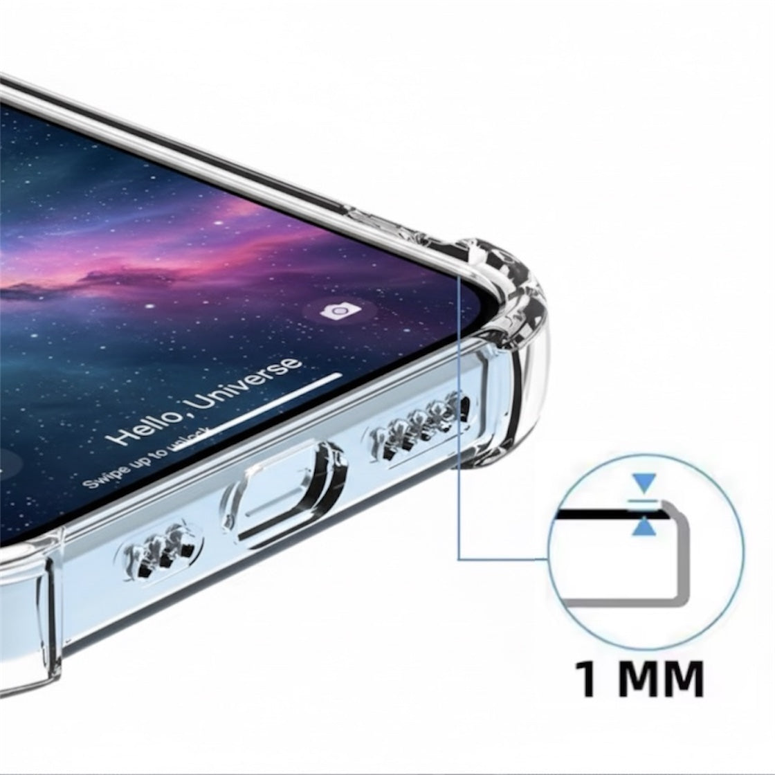 Transparent mobilskal med hörnskydd