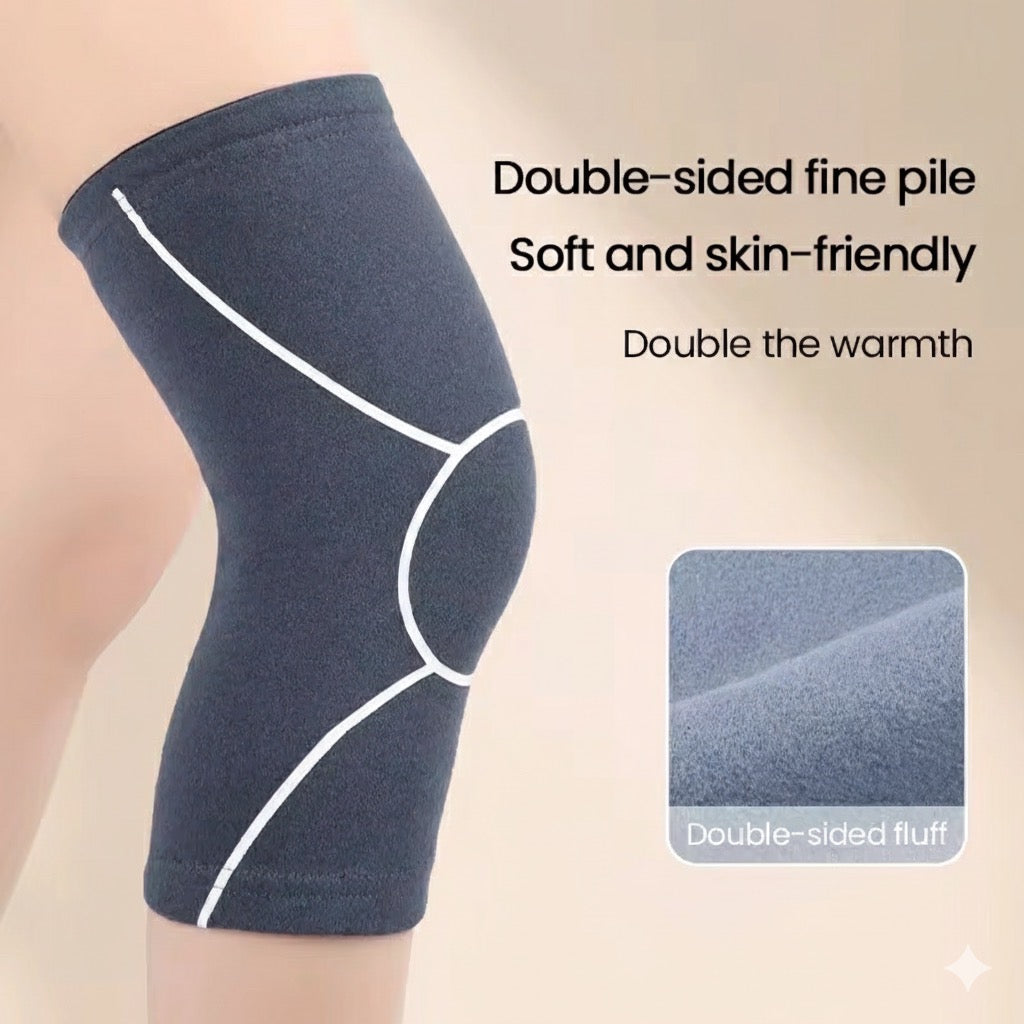 Knävärmare i fleece med halkskydd – värmande stöd med mjuk kompression