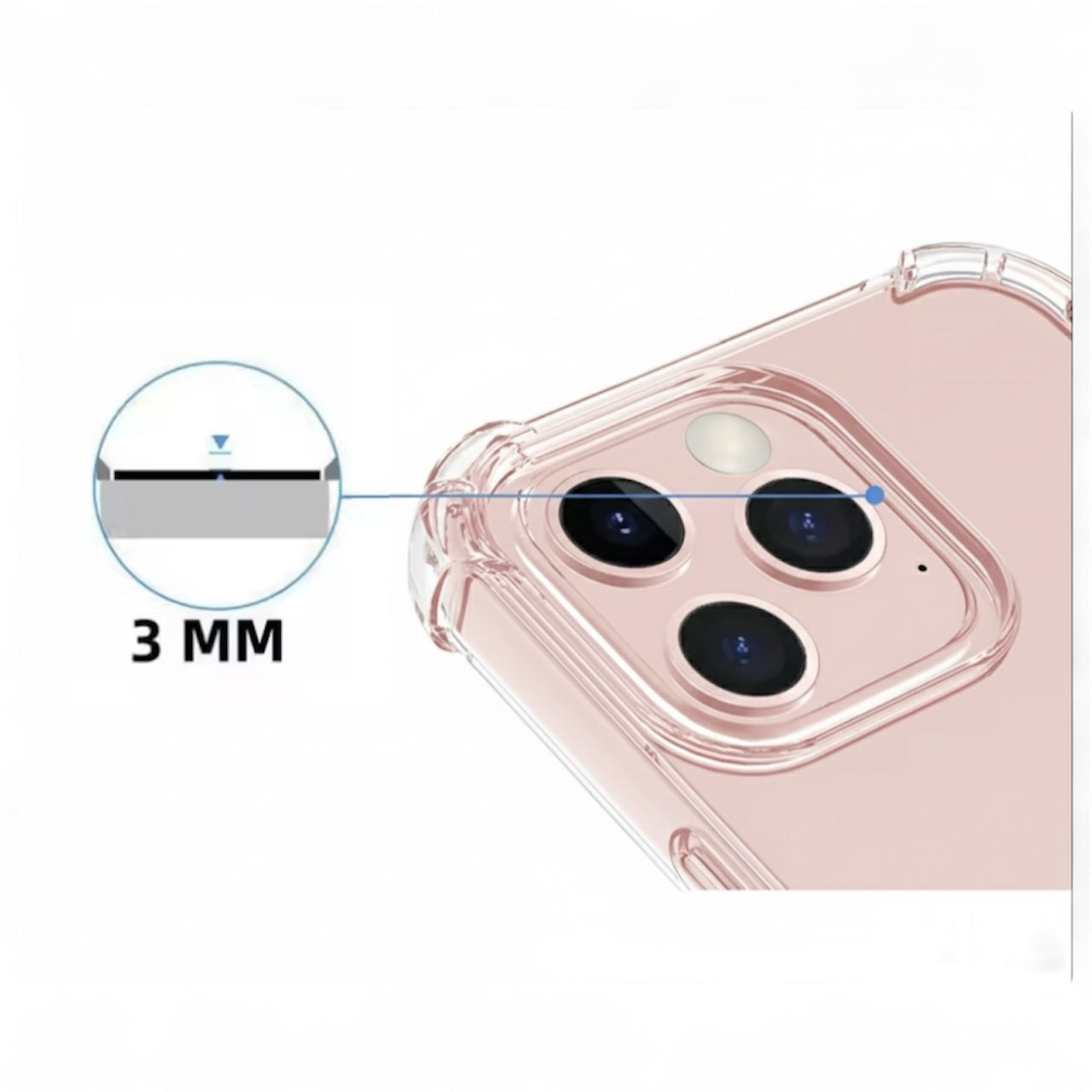 Transparent mobilskal med hörnskydd