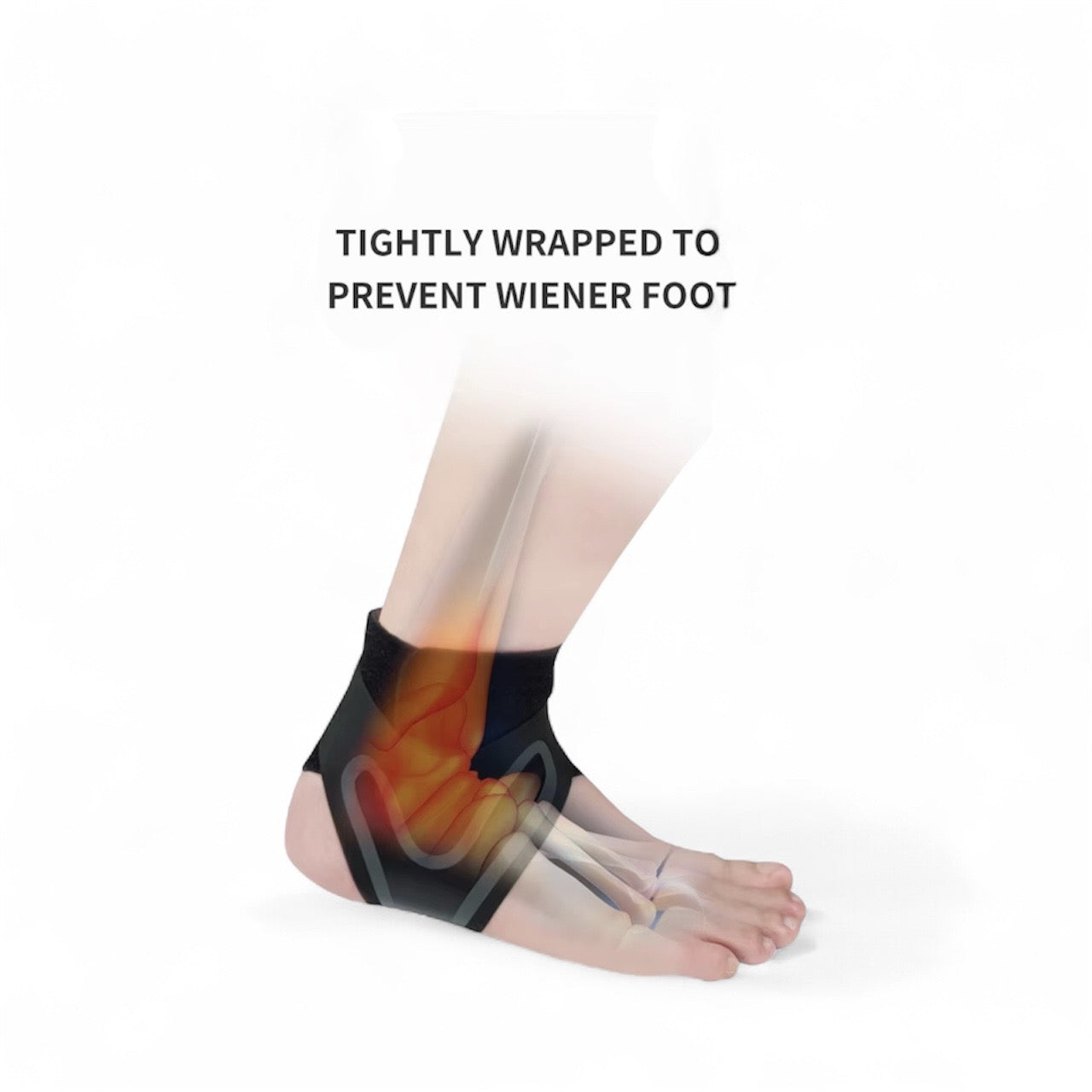 Ankelstöd / Fotledsstöd med kompression – Justerbart och tunt (passar i skor)