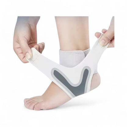 Ankelstöd / Fotledsstöd med kompression – Justerbart och tunt (passar i skor)