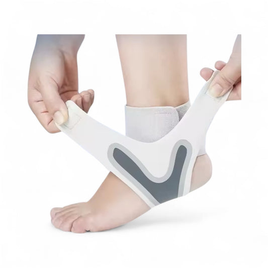 Ankelstöd / Fotledsstöd med kompression – Justerbart & tunt (passar i skor)