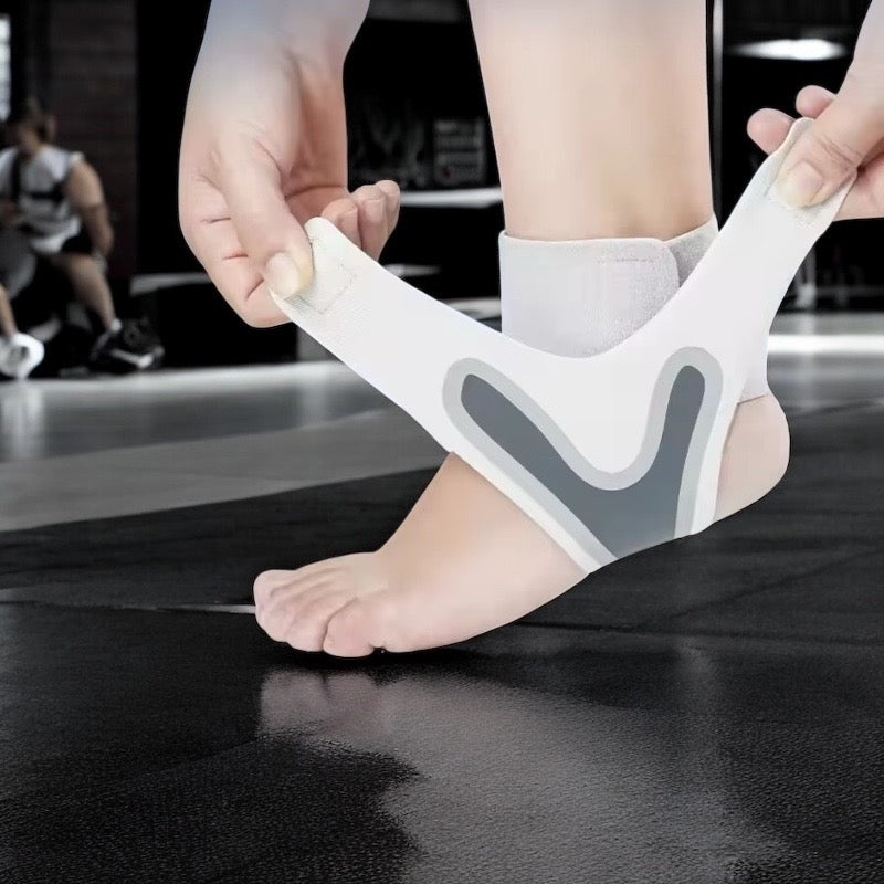 Ankelstöd / Fotledsstöd med kompression – Justerbart och tunt (passar i skor)