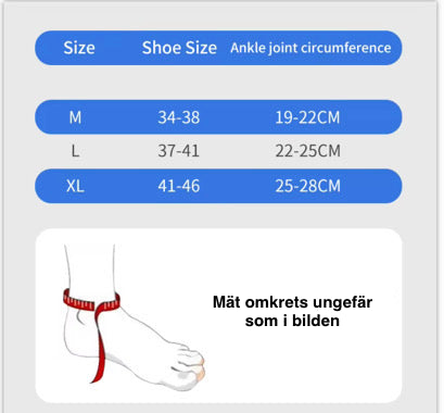 Ankelstöd / Fotledsstöd med kompression – Justerbart och tunt (passar i skor)