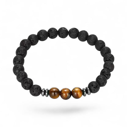 Lavasten och Tigeröga Armband 8mm