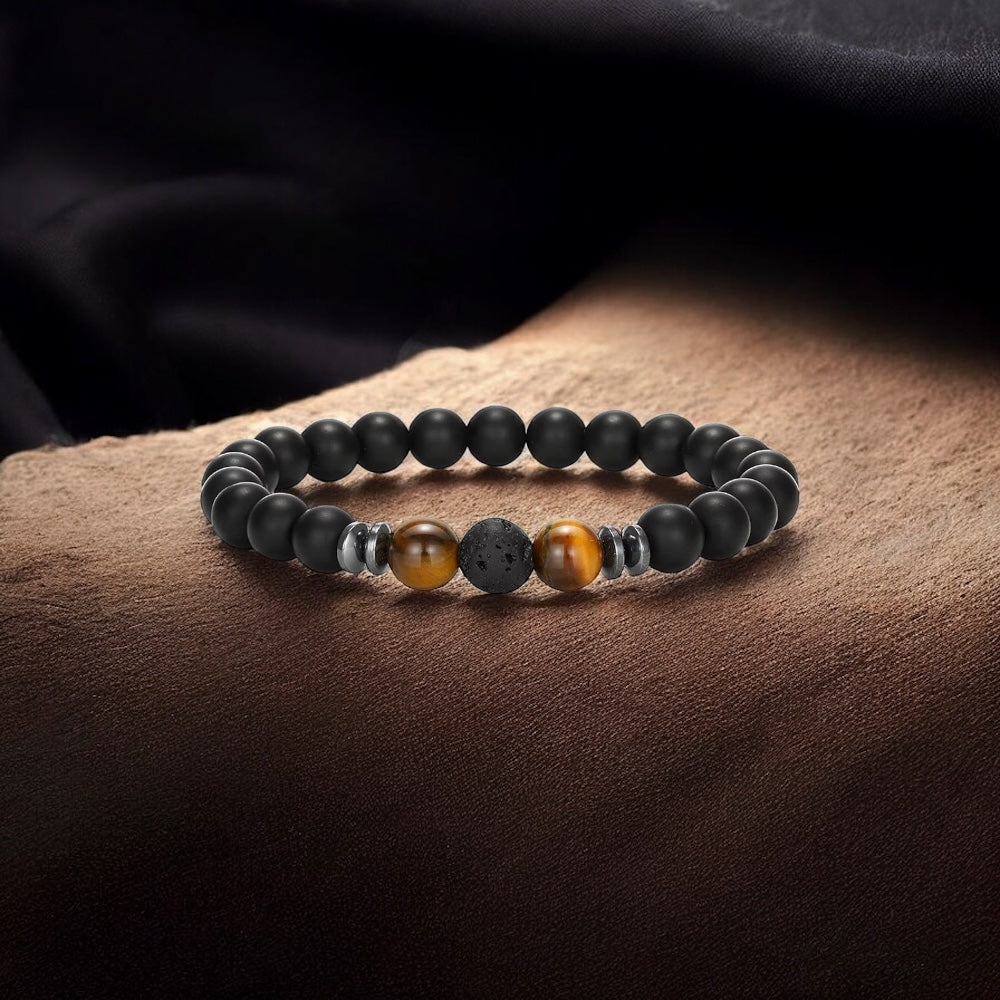 Matt Lavasten och Tigeröga Armband 8mm