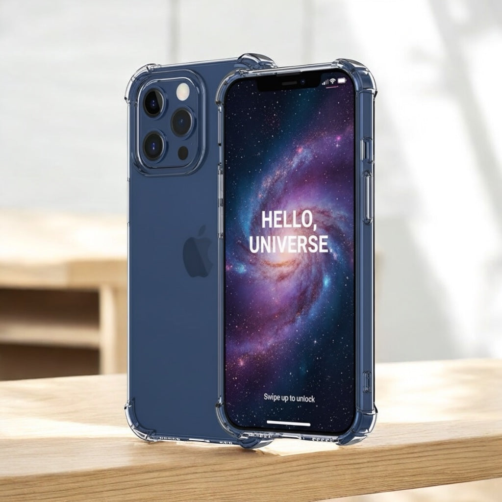 Transparent mobilskal med hörnskydd